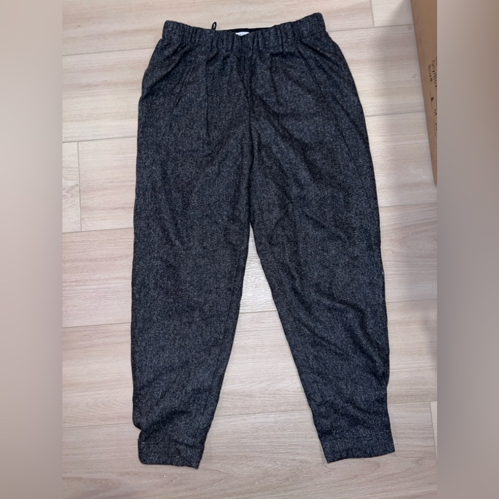 Aritzia Babaton Black Wool Blend Straight Leg Trousers Small Mid Rise Work Pants - Picture 10 of 12